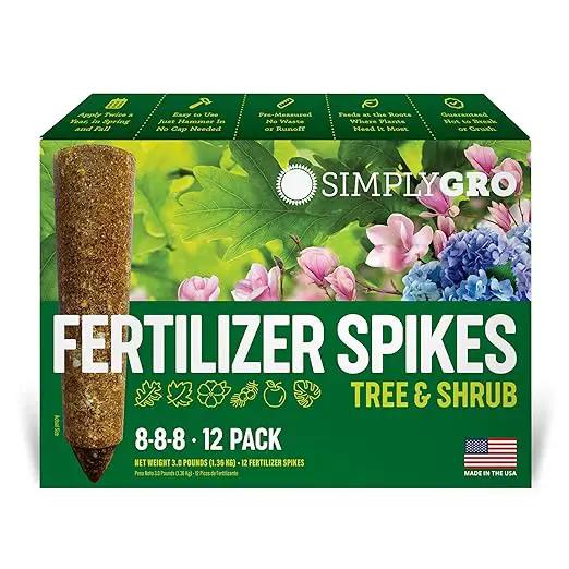 Tree & Shrub Fertilizer Spikes (12 Spikes - 3.0 Lbs) by GreenHaven Gardens