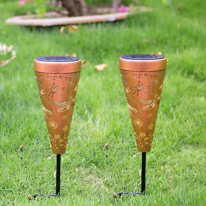 2 Pack Dragonfly Solar Pathway Lights: Outdoor, Waterproof Solar Walkway Lights for Garden, Backyard Patio, Path Yard, Lawn by GreenHaven Gardens