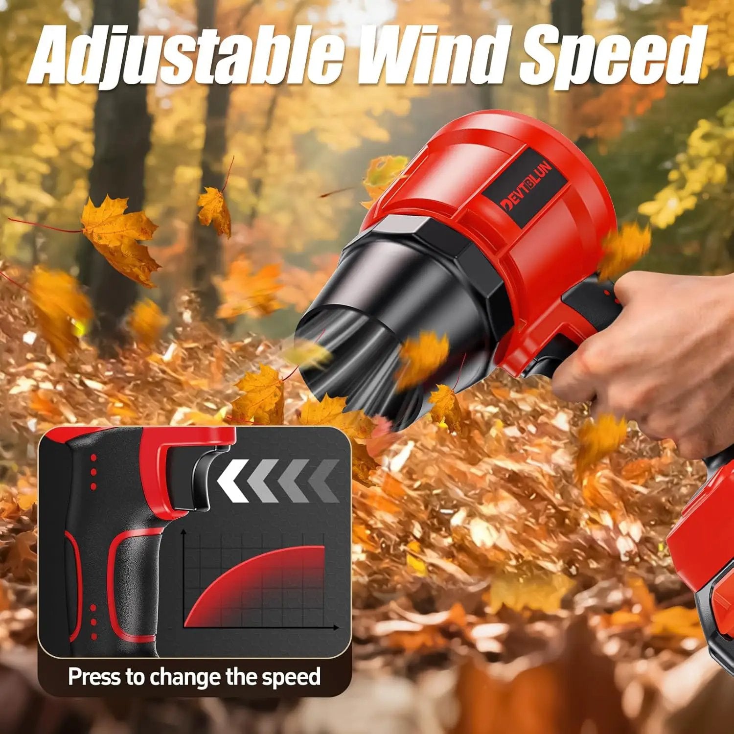 Leaf Blower Cordless with 2x4.0Ah Batteries,600000RPM Turbo Jet Blower, Electric Small Blower with Extended Nozzle,Lightweight Handheld Leaf Blower for Lawn Patio Care, Blowing Leaves, Snow,Dust by GreenHaven Gardens