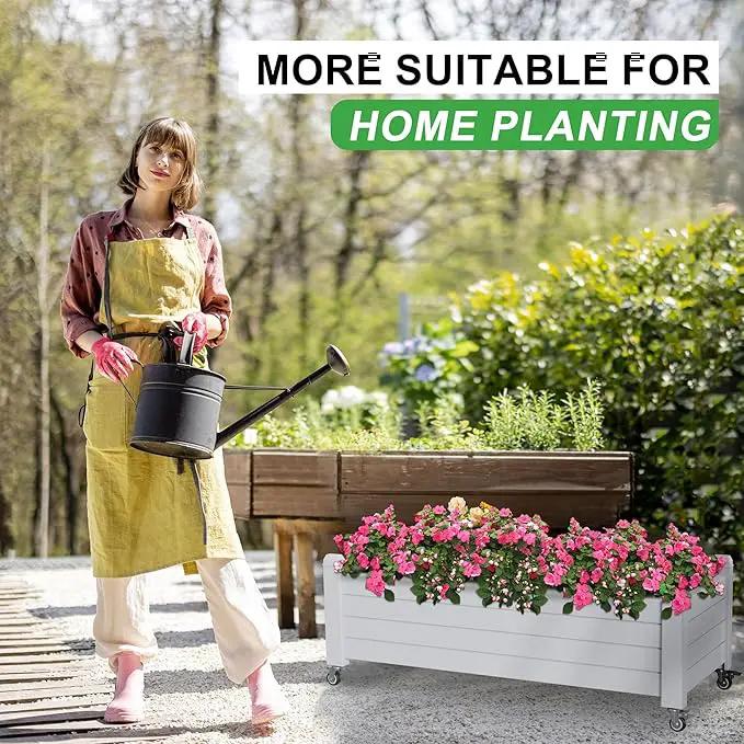 Elevated Raised Garden Bed with Legs,Outdoor Large Resin Patio Planter Box Stand Divisible with Drain Plug,Water Monitor for Plants Vegetables Flowers Fruits(Ashen) by GreenHaven Gardens