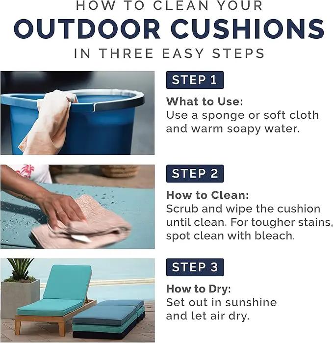 Arden Selections Outdoor Wicker Chair Cushion, 20 x 18, Rain-Proof, Fade Resistant 21 x 21, Black Cabana Stripe (Pack of 4) by GreenHaven Gardens