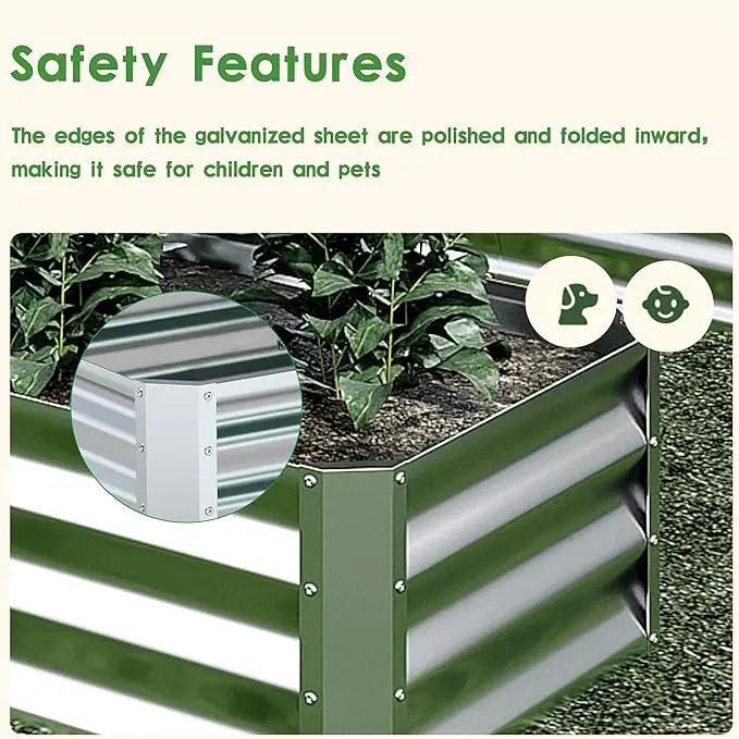 EKX 8x2x2FT Galvanized Raised Garden Bed, Raised Garden Bed Kit-Metal Planter Box Outdoor,Planting for Vegetables, Fruits,Herbs, Flowers-Slive by GreenHaven Gardens