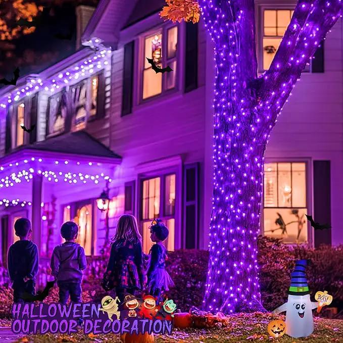 JMEXSUSS Purple Christmas Lights Indoor Outdoor Clear Wire, 66ft 200 LED Purple Lights for Christmas Tree, 8 Modes Purple String Lights Plug in for Christmas Bedroom Garden Party Xmas Decorations by GreenHaven Gardens