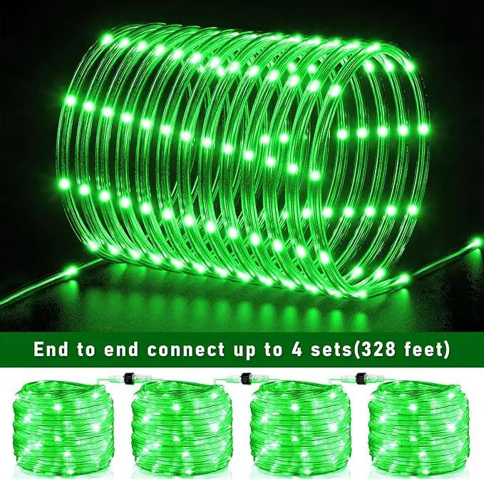 100FT 300 LED Rope Lights for Outside, St. Patrick Day String Lights Indoor with Waterproof 8 Modes, Connectable Plug in Fairy Twinkle Lights for Outdoor Patio Pool Party Holiday Decorations, Green by GreenHaven Gardens