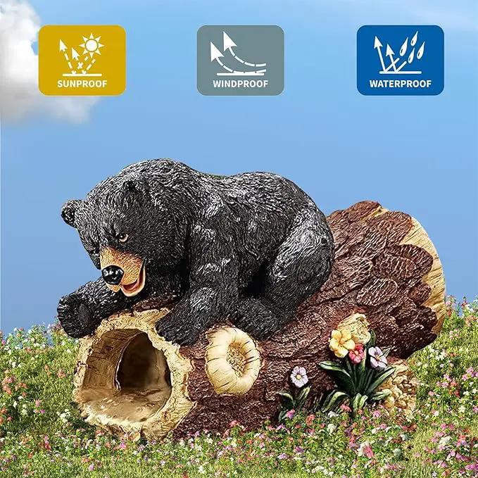 Bear Gutter Downspout Extension Decorative Statue, Whimsical Gutter Guardian Rain Downspout Splash Block, Gutter Guardian Rain Downspout Extender for 2" × 3" Downspout by GreenHaven Gardens
