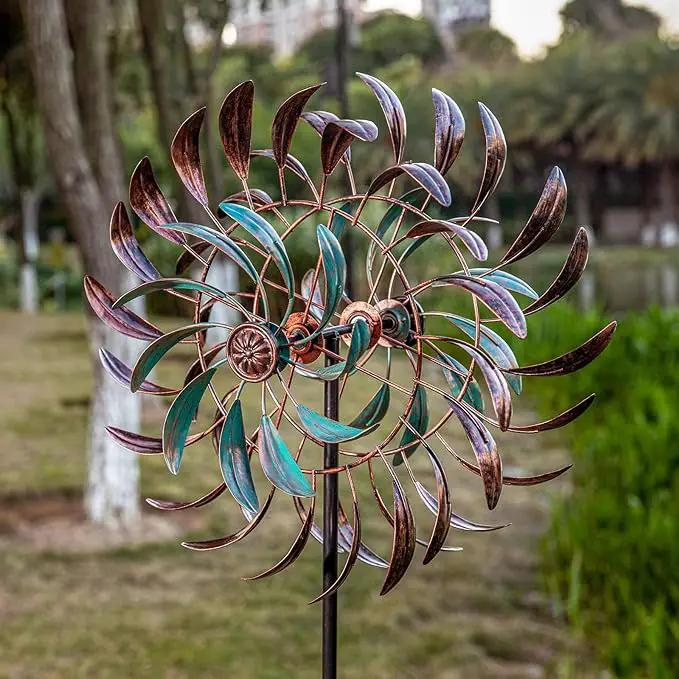VEWOGARDEN Large Outdoor Metal Wind Spinners, 360 Degrees Swivel Wind Sculpture Yard Art Decor for Patio, Lawn & Garden 66 * 15.8 Inches by GreenHaven Gardens