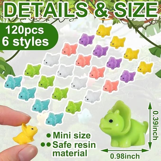 Soaoo 120 Pcs Mini Dinosaur Figures Mini Resin Dinosaur Figures Tiny Resin Animals Miniature Fairy Figurines Cute Micro for Ornaments DIY Fairy Miniature Garden Moss Landscape Craft for Home Decor by GreenHaven Gardens