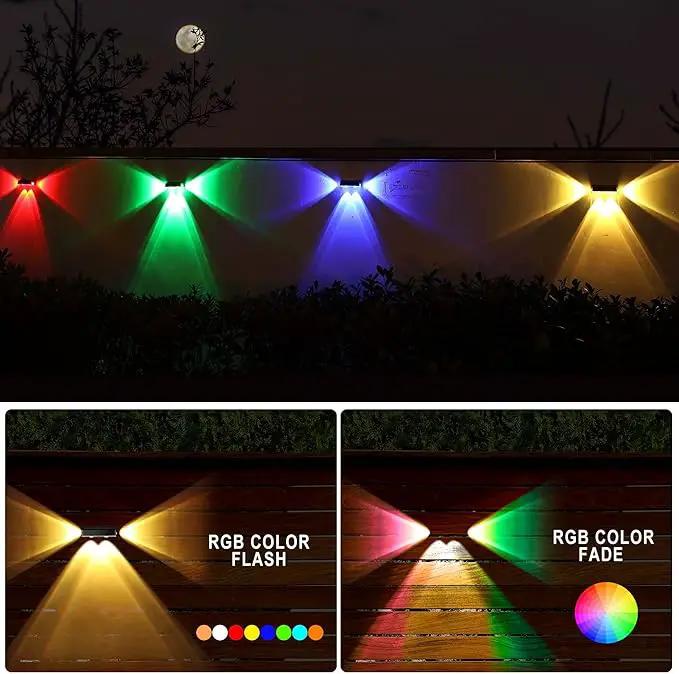 Solar Fence Lights Outdoor - 3-Side Fence Light Solars Powered for Outside IP65 Waterproof Fence Solar Lights Outdoor for Outside Garden Backyard Patio Deck Fence Stair Step Railing Pathway(4Pack) by GreenHaven Gardens