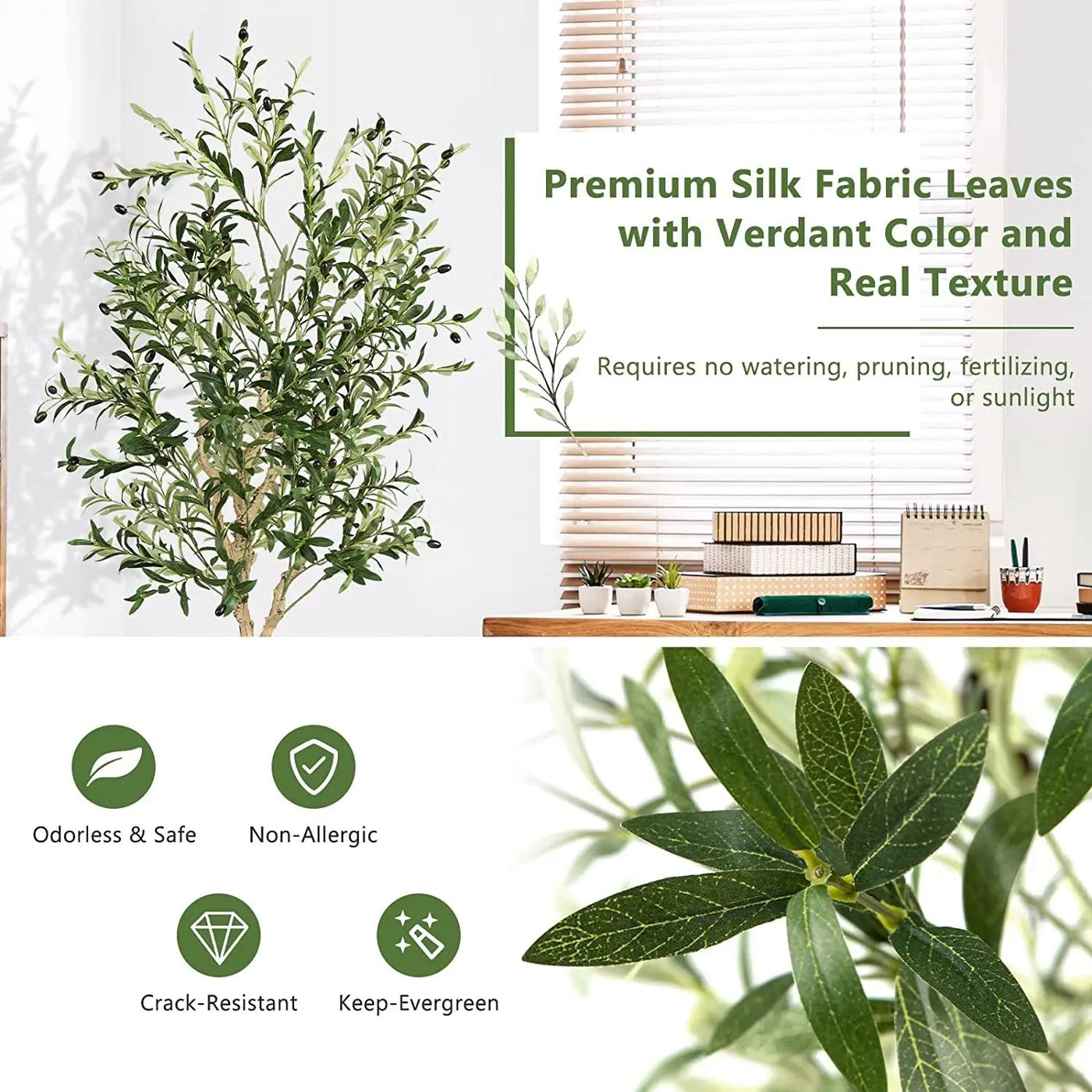 6 Feet Artificial Olive Tree in Cement Pot by DirectDeals