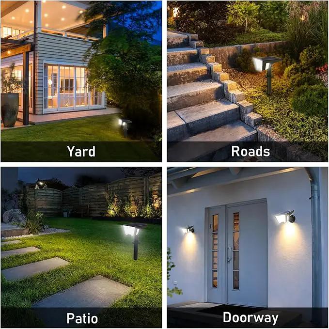 Solar Spot Lights Outdoor Waterproof IP67, Solar Powered Lights Outdoor with 53 LED & 3 Modes, Landscape Spotlight Wall Light for Garden Yard Pathway Driveway 4 Pack (Cool White) by GreenHaven Gardens