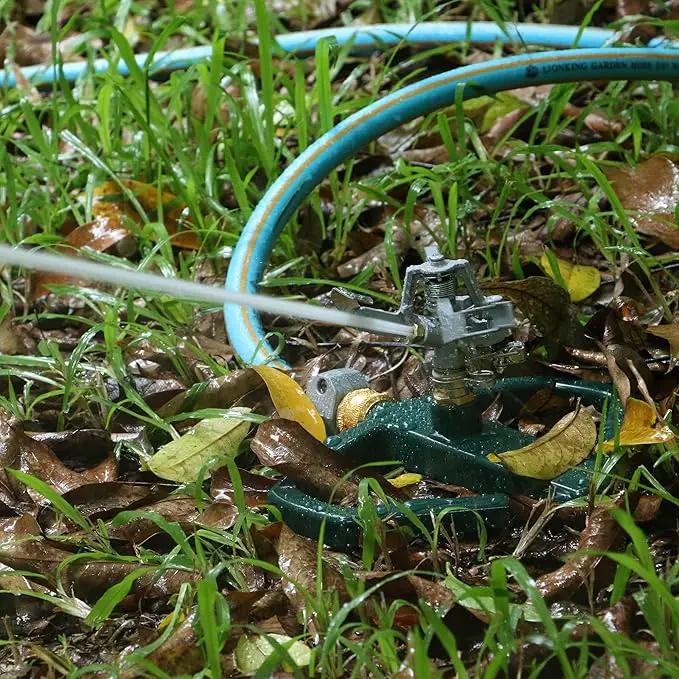 STYDDI Heavy Duty Impact Pulsating Sprinkler for Yard, All Metal Adjustable Rotating Circular Impulse Lawn Sprinkler for Medium to Large Areas, Lawn and Garden, Coverage up to 5,800 Sq. Ft by GreenHaven Gardens