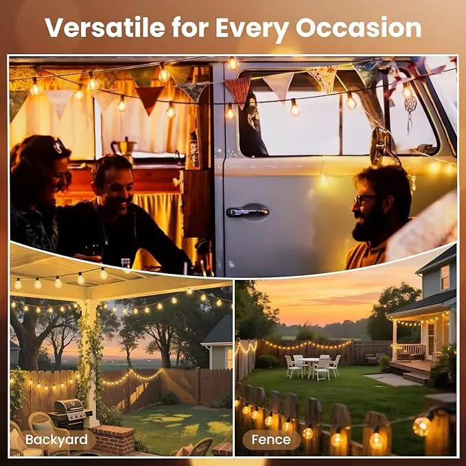 RTTY Outdoor String Lights 25 FT, G40 Led Patio Globe Lights with 13pcs Bulbs,Waterproof Shatterproof Dimmable Connectable Hanging for Cafe Bistro Backyard Gazebo Balcony Deck Party by GreenHaven Gardens