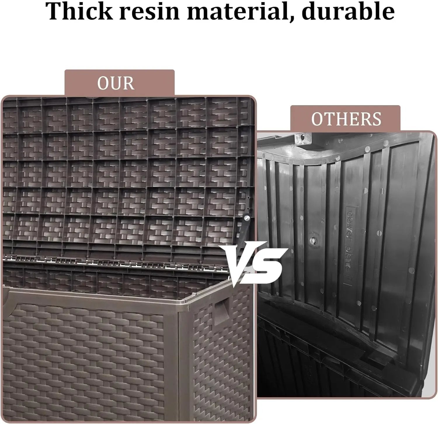 80 Gallon PLUS Lockable Deck Box, Waterproof & UV-Resistant Outdoor Storage for Patio Cushions, Heavy Duty Resin Deck Storage Container(Brown) by GreenHaven Gardens