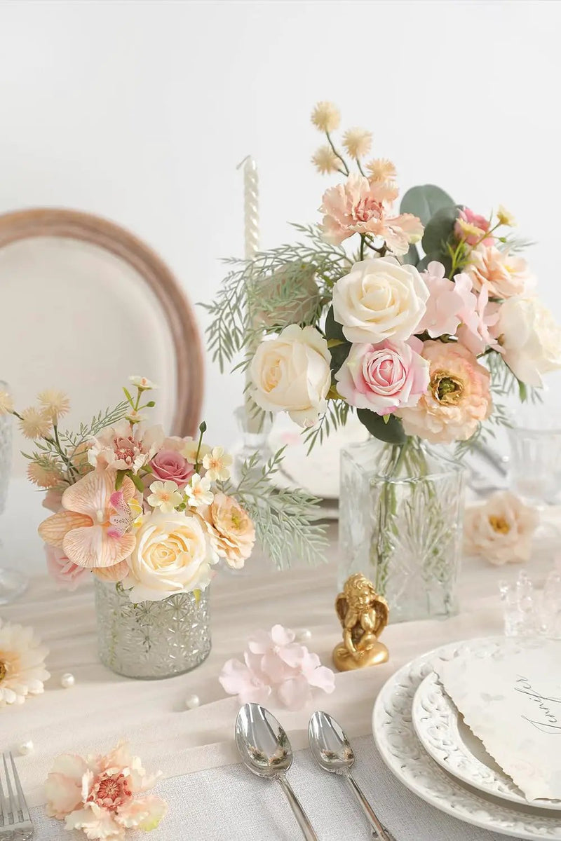 Artificial Flowers Combo for DIY Centerpieces Arrangements Wedding Bouquets Centerpieces Arrangements Party Baby Shower Home Decorations (Nude Champagne) by GreenHaven Gardens