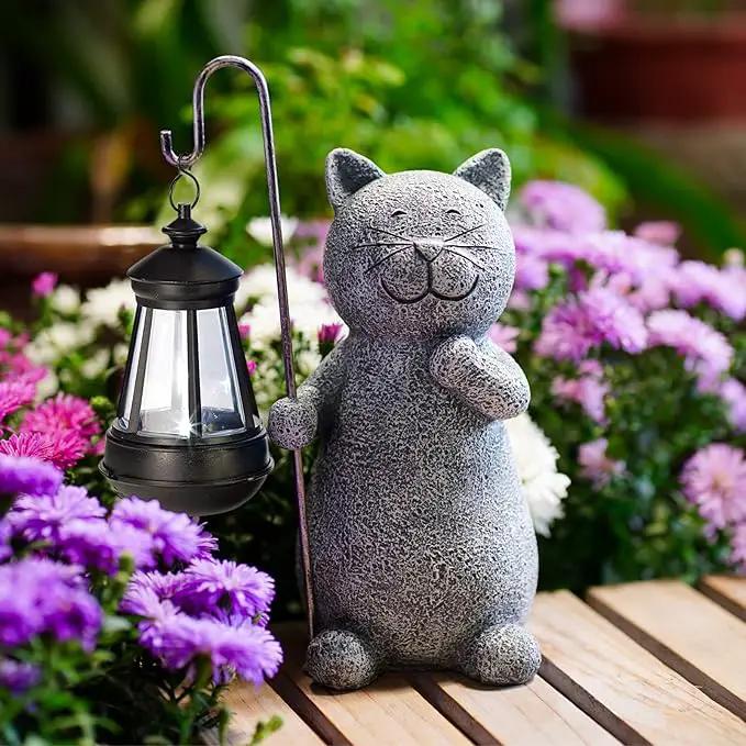 Solar Garden Decor Statues Figurine: Garden Art for Patio Balcony Yard Lawn - Unique Christmas Birthdays Gifts for Mom Grandma Women Wife Sister by GreenHaven Gardens