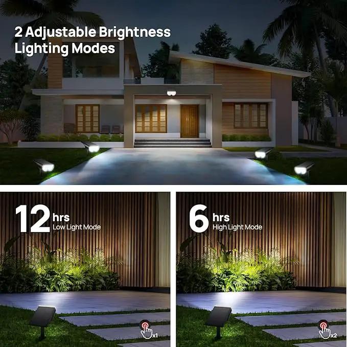Consciot 16 LEDs IP67 Waterproof Outdoor Solar Spot Lights, Auto On/Off Adjustable for Garden Yard Pathway, 2-in-1 Wall Lights (Cool White, 2 Pack) by GreenHaven Gardens