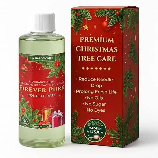 FirEver Pure Christmas Tree Food | Preserver Additive & Season Extender for Live Xmas Trees | Keep It Green, Reduce Needle-Drop | Miracle Freshness (8 oz) by GreenHaven Gardens