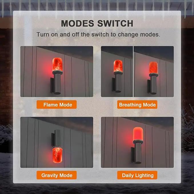 Hompavo 【Upgraded LED Flame Light Bulbs, 4-Mode Flickering Light Bulbs with Upside Down Effect, E26/E27 Flame Bulb for Halloween Christmas Party Indoor and Outdoor Home Decoration - 2 Red by GreenHaven Gardens