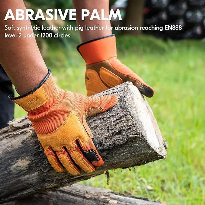 Vgo... 1-Pair Gardening Gloves Men, Safety Work Gloves, Puncture-proof, Thornproof, Touchscreen (SL7475)