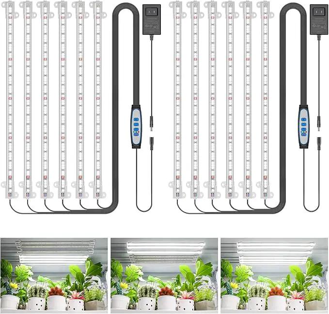 Wiaxulay Grow Light, 360 LEDs Full Spectrum Plant Light for Indoor Plants, 6 Bars/16 in Grow Light Strip with Auto Timer 6/12/16 Hrs, 3 Switch Modes, 5 Dimmable Levels for Green House Hydroponics by GreenHaven Gardens