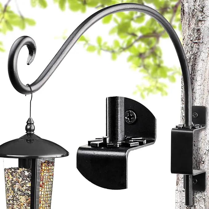 AJART Bird Feeder Hangers Outdoor: 12-Inch Swivel Hanging Plant Bracket for Indoor Wall Mount - Swivel Plant Hook for Flower Basket by GreenHaven Gardens