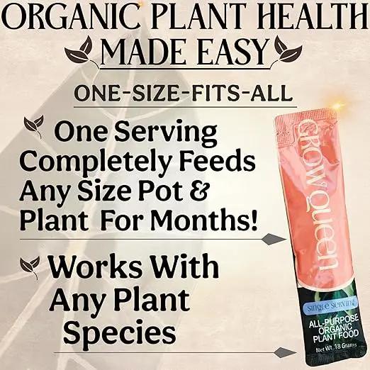 All-in-One Complete Organic Plant Food, Indoor Plant Food for Houseplants, Organic Fertilizer for Vegetable Gardens, 7 Formulated Single Servings Feeds 14 gal Fast and Slow Release by GreenHaven Gardens