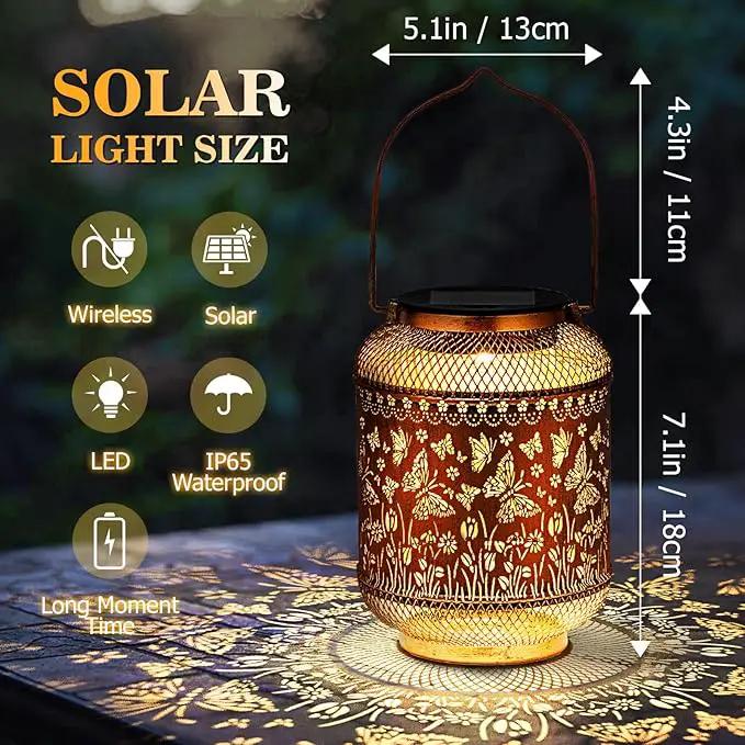 Butterfly Solar Lanterns Outdoor Garden Decor Gifts for Women Mom Grandma Metal Decor Hanging Solar Lights Outdoor Waterproof LED Lanterns for Yard, Patio, Lawn, Tabletop, Landscape by GreenHaven Gardens