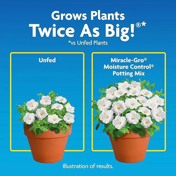 Miracle-Gro Moisture Control Potting Mix, For Container Plants, Protects against Over- and Under-Watering, 8 qt., 3-Pack by GreenHaven Gardens