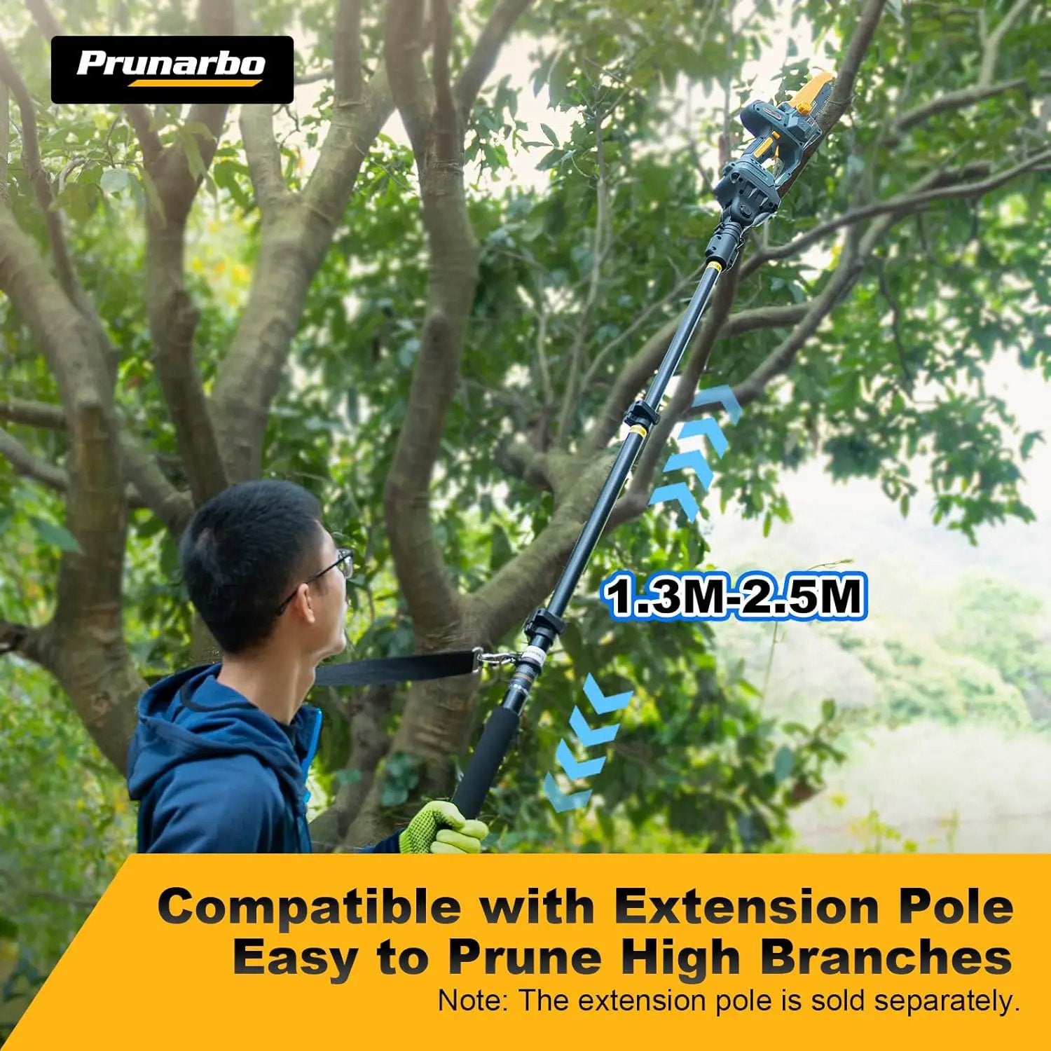 Extendable Pole for Cordless Electric Pruning Shear, Telescopic Pole 4.2-8.2 ft Extension for Gardening Tree Pruner Extended Cutting Reach for Professional Battery Secateurs Heavy Duty by GreenHaven Gardens