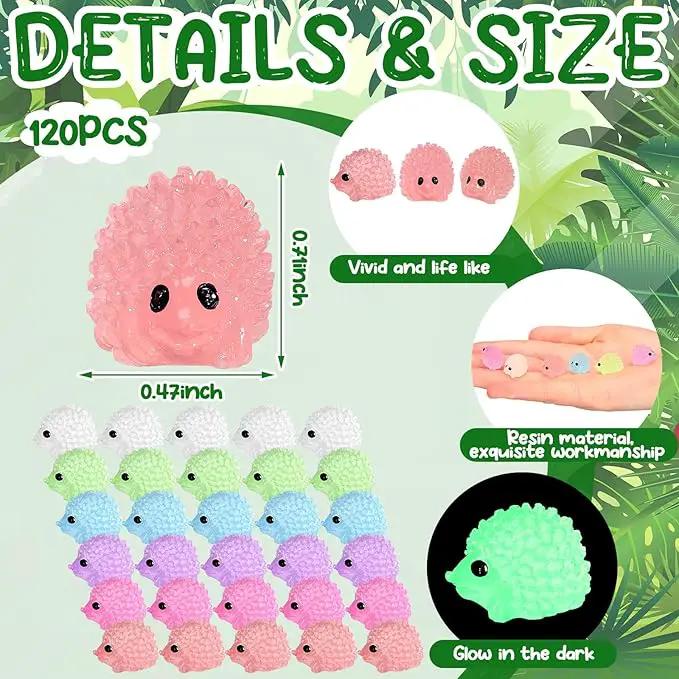 Hiboom 120 Pcs Luminous Mini Hedgehog Figurines Hedgehog Miniature Garden Ornaments Glow in Dark Mini Resin Figures Tiny Animal Figurines Bulk for Garden Micro Landscape Plant Moss DIY Fairy Decor by GreenHaven Gardens