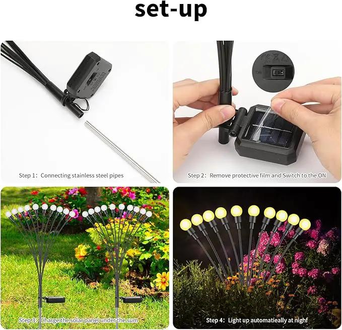 Solar Lights Outdoor (4 Pack-40 LEDs)，Waterproof Garden Fairy Swaying Firefly Lights ，Gifts for Outdoor Decorations，Suitable for Patio, terraces, lawns and Paths by GreenHaven Gardens