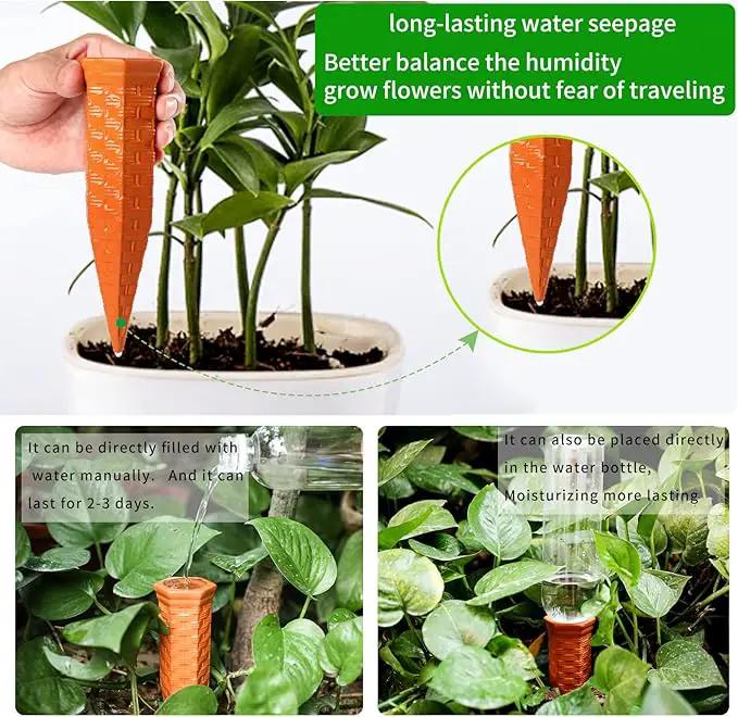 Plant Self Watering Stakes 12 Pack Terracotta Watering Spikes for Indoor and Outdoor Plants,Wine Bottle Plant Watering Devices, Automatic Plant Waterers for Vacation by GreenHaven Gardens