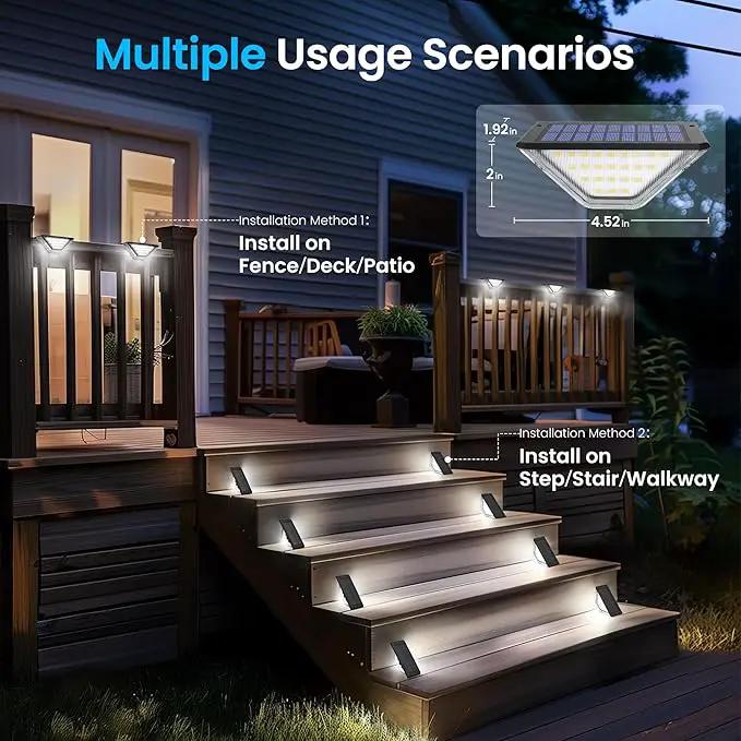 SOLPEX Solar Step Lights Outdoor,Solar Deck Lights for Outside,Two-Sided Stair Lights with 33 LEDs,Waterproof IP65 for Garden,Fence,Deck,Steps,Stair,Porch（16 Pack,Cold White） by GreenHaven Gardens