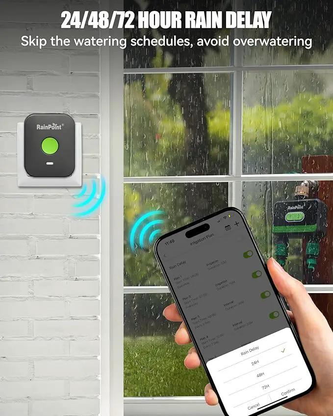 RainPoint WiFi Water Timer for Garden Hose with Brass Inlet, 2-Zone Smart Hose Timer, WiFi Irrigation Controller, Automatic Sprinkler Watering System for Lawns and Yard by GreenHaven Gardens