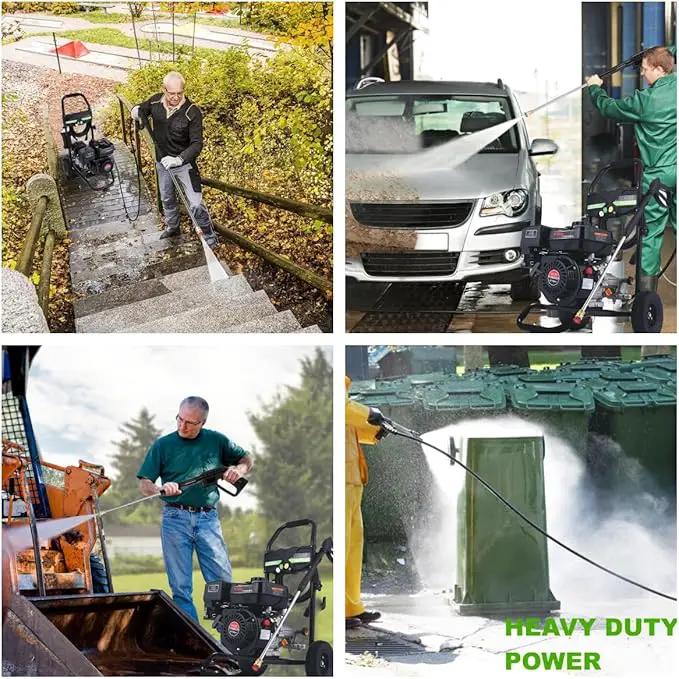 4200 PSI Gas Pressure Washer, 4.0 Max GPM 212CC 7HP Commercial Gas Power Washer, Spray Gun and Wand, 5 Nozzle Set, for Cars/Fences/Driveways/Homes/Patios/Furniture by GreenHaven Gardens