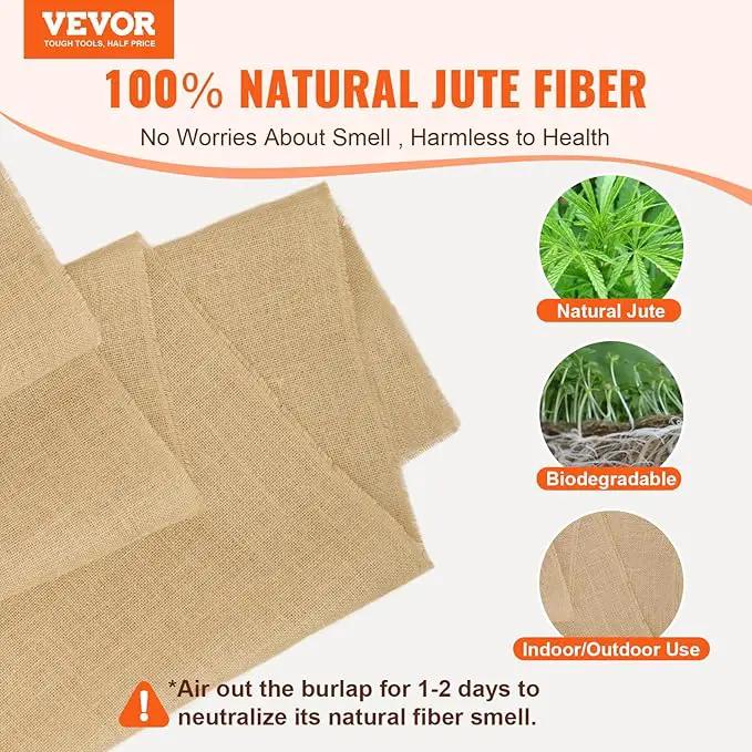 VEVOR Burlap Fabric Roll, 40” x 75 ft High Density Natural Jute Fiber Material for Outdoor Plant Care, Tree Wrap Roll, Decor, DIY Crafts, Wedding, Garden Weed Barrier, Plants & Trees Winter Covering by GreenHaven Gardens