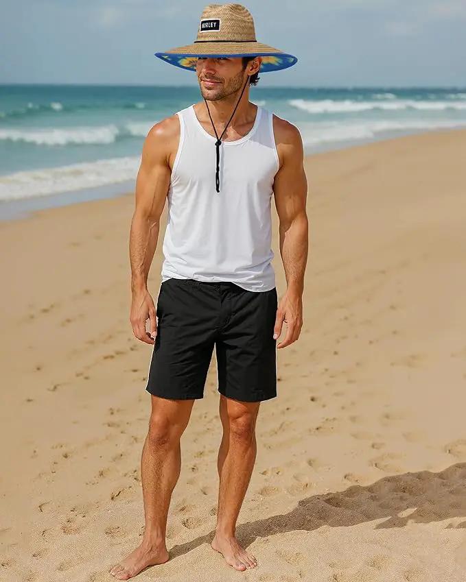 Hurley Men's Straw Hat - Bayside Lifeguard Straw Sun Hat by GreenHaven Gardens