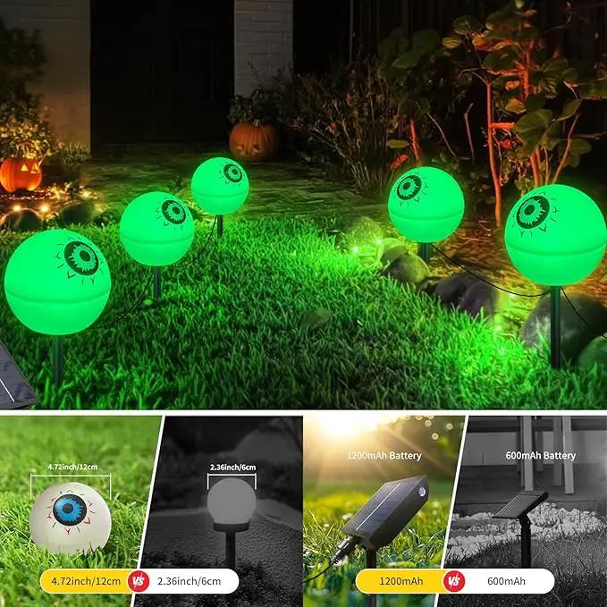 Upgraded 5 Pack Solar Halloween Garden Lights Outdoor Halloween Decorations, LED Waterproof Solar Globe Lights for Outside Yard Patio Pathway Party Halloween Decor, YS002-1 by GreenHaven Gardens