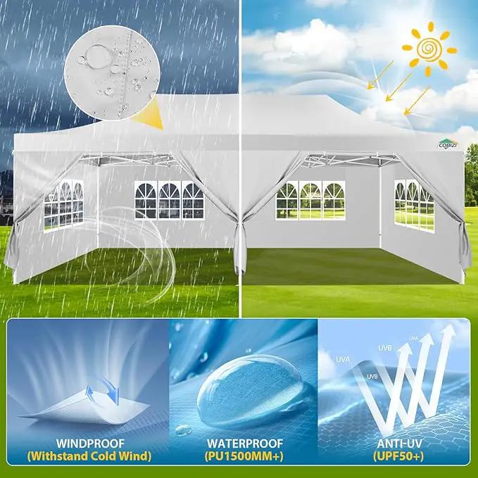 COBIZI 13x26 Pop Up Tent 13x26 Canopy with Sidewalls Heavy Duty Canopy Party Tent for Parties, Outdoor Wedding Large Event Tent Wind Waterproof UPF 50+ Ez Up in Garden Lawn with Roller Bag, White by GreenHaven Gardens