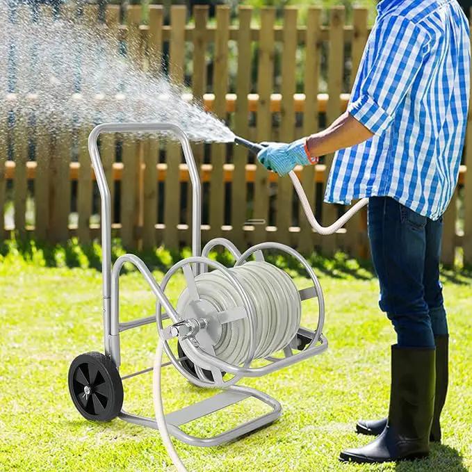 VEVOR Hose Reel Cart, Hold Up to 200 ft of 5/8 in Hose (Hose Not Included), Garden Water Hose Carts Mobile Tools with Wheels, Heavy Duty Powder-Coated Steel Outdoor Planting for Garden, Yard, Lawn by GreenHaven Gardens