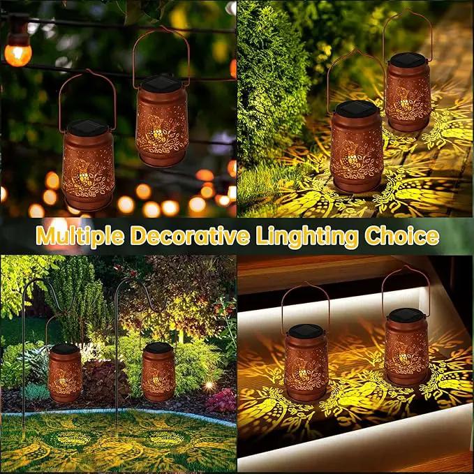 Outdoor Solar Lanterns Waterproof - Metal Hanging Solar Lights Outdoor Decorative, Solar Powered Lamp for Patio Yard Garden Decor, Christmas Birthday Gifts for Women Mom (4 Pack, Owl Shape) by GreenHaven Gardens