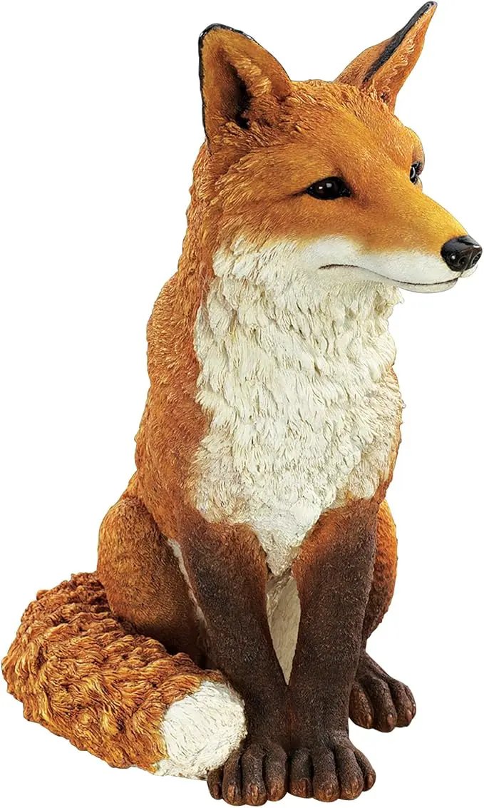 Design Toscano Simon The Woodland Fox Indoor/Outdoor Garden Statue for Patio, Pool or Lawn, 18 Inch Tall, Cast Stone Resin, Red Orange Paint by GreenHaven Gardens