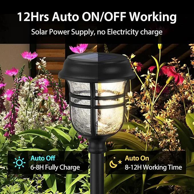 XMCOSY+ Solar Pathway Lights Outdoor, High Lumens LED Garden Lights with 2 Lighting Modes, Solar Powered Light, IP65 Waterproof Auto ON/Off for Yard Walkway Driveway Decor (Warm & Cool White) by GreenHaven Gardens