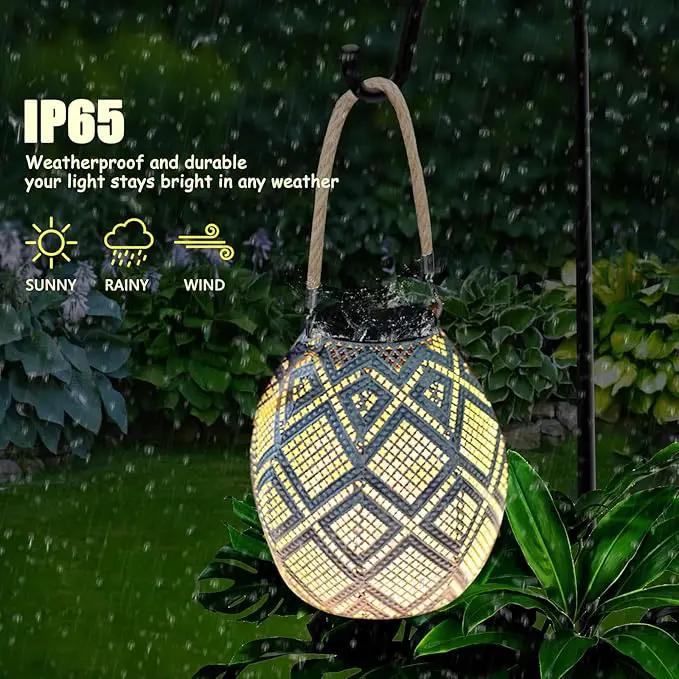 Solar Lantern, Lanterns Decorative Outdoor with Geometric Pattern, Waterproof Outdoor Lanterns for Porch, Yard, Deck, Lawn, Backyard, Patio, Tabletop, Pathway, Landscape, Garden Decor by GreenHaven Gardens