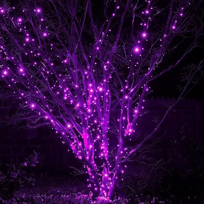 DAZZLE BRIGHT Halloween 300 LED String Lights, 100FT Connectable String Lights with 8 Lighting Modes, Halloween Decorations for Party Carnival Supplies, Indoor Outdoor Yard Garden Decor (Purple) by GreenHaven Gardens