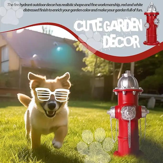 Dog Fire Hydrant Pee Post, Puppy Pee Post Training Statue, Indoor Outdoor Fire Hydrant Decor Figurines for Yard Art Garden Lawn, Gift for Fireman (14.5 inch) by GreenHaven Gardens
