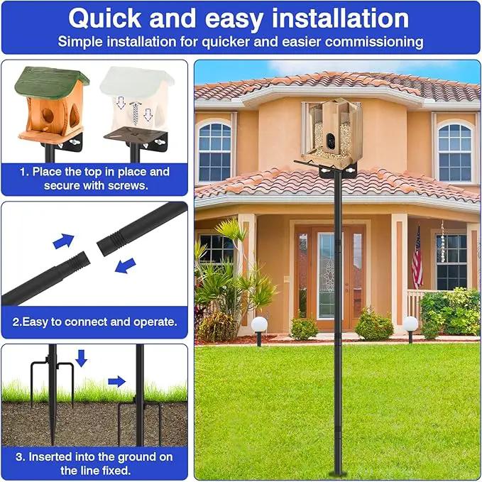 72 Inch Adjustable Bird Feeder Pole,Bird House Pole Suitable for Feeders & Birdhouse,Weather Station,Heavy-Duty Rustproof Design,Enhance Outdoor Decor & Birdwatching Experience (1 Pack 72 inch) by GreenHaven Gardens