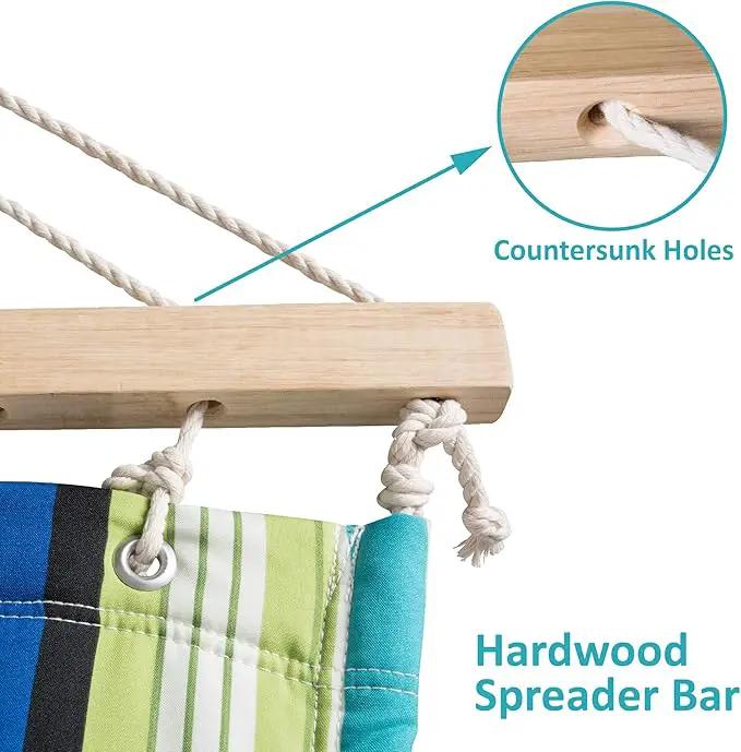 SUNCREAT Hammock with Stand 2 Person Heavy Duty, Freestanding Hammock with Spreader Bar, Soft Pillow, Green Stripes by GreenHaven Gardens