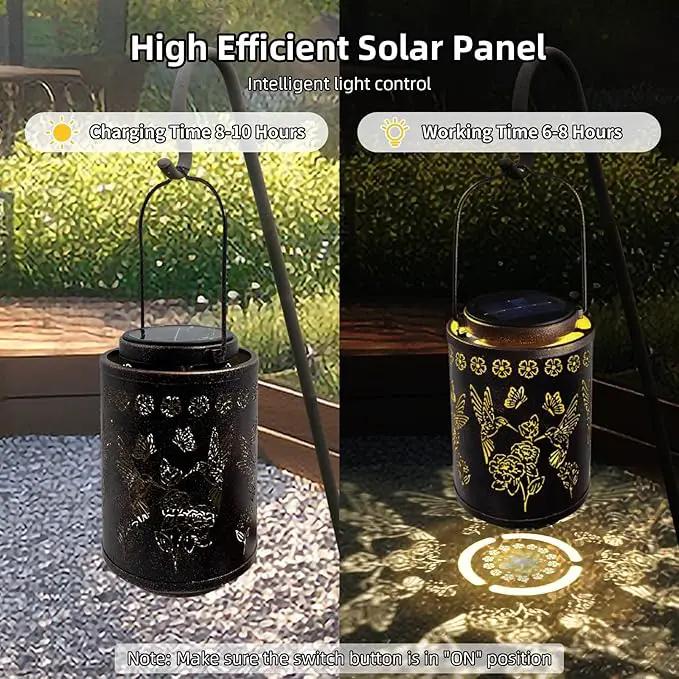 Solar Lanterns Outdoor Waterproof Hummingbird Garden Decor, Hanging Metal Lights for Yard, Patio, Fence, Porch, Pathway Decoration, Ideal Gift for Women, Mom, Grandma by GreenHaven Gardens