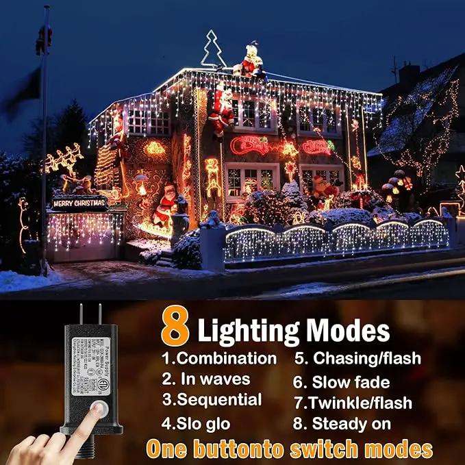 Hezbjiti Christmas Lights Decorations Outdoor, 1600LED 164FT Ice Fairy Lights 8 Modes 320 Drops Fairy String Lights for Christmas Decor Eaves Party Yard Garden by GreenHaven Gardens